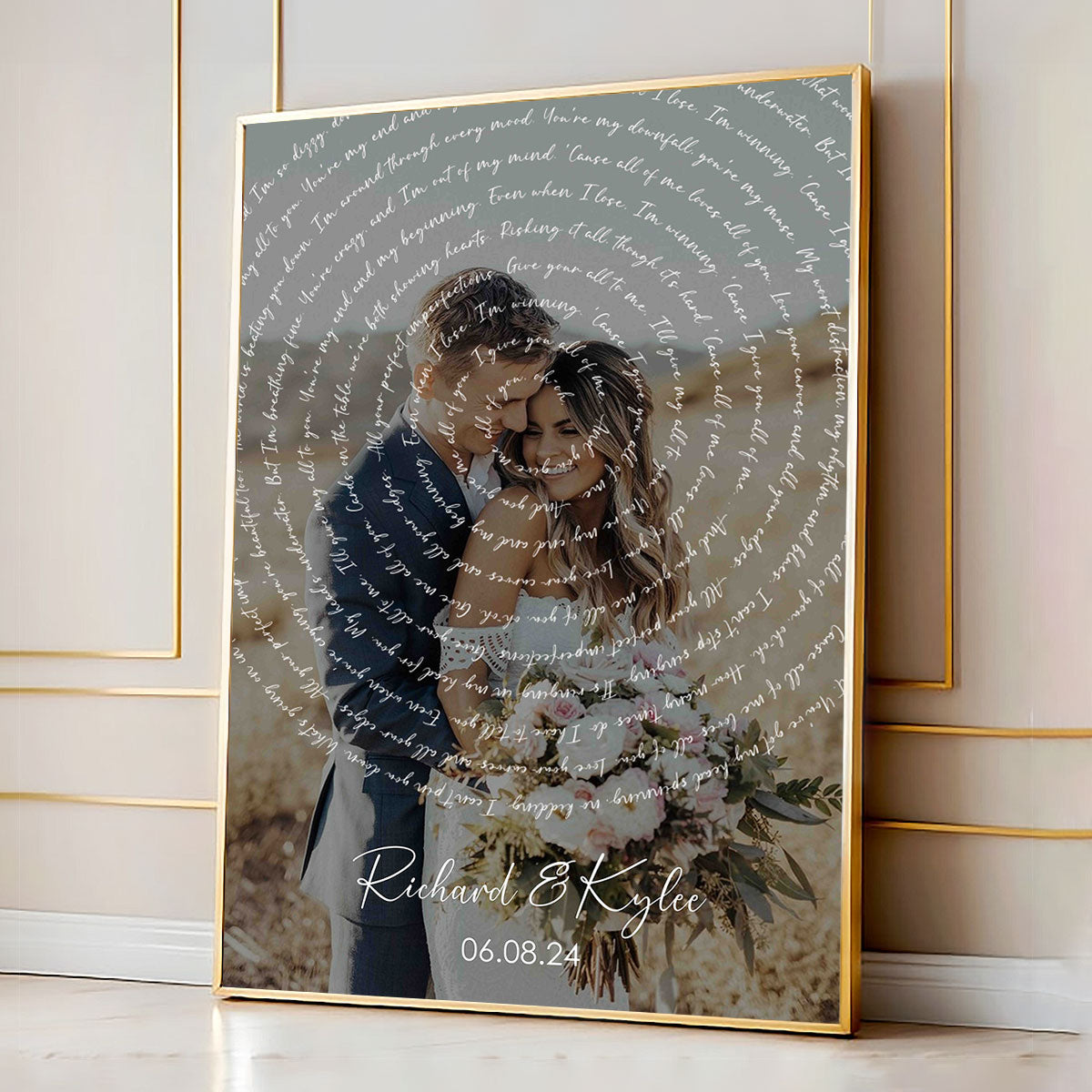 Wedding Song Lyrics with Photo Personalized First Dance Poster, Heartfelt  Gift for her & for him, Vinyl Record