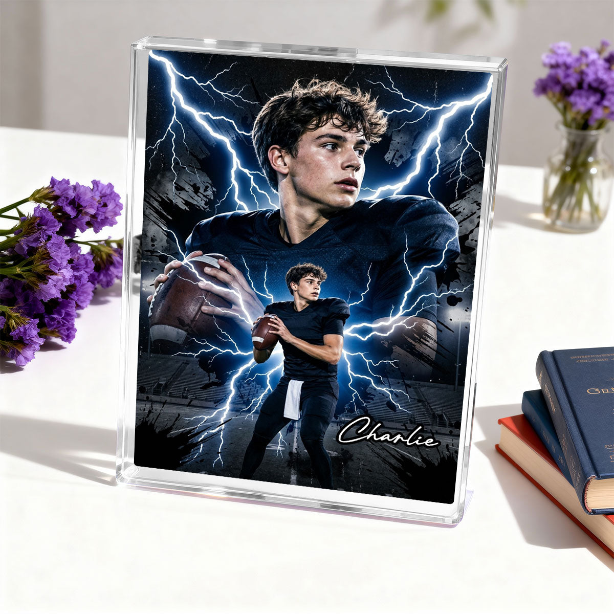 Trending Bootleg Sport Photos Insert - Personalized Acrylic Block Plaque - Gift For Boy, Girl
