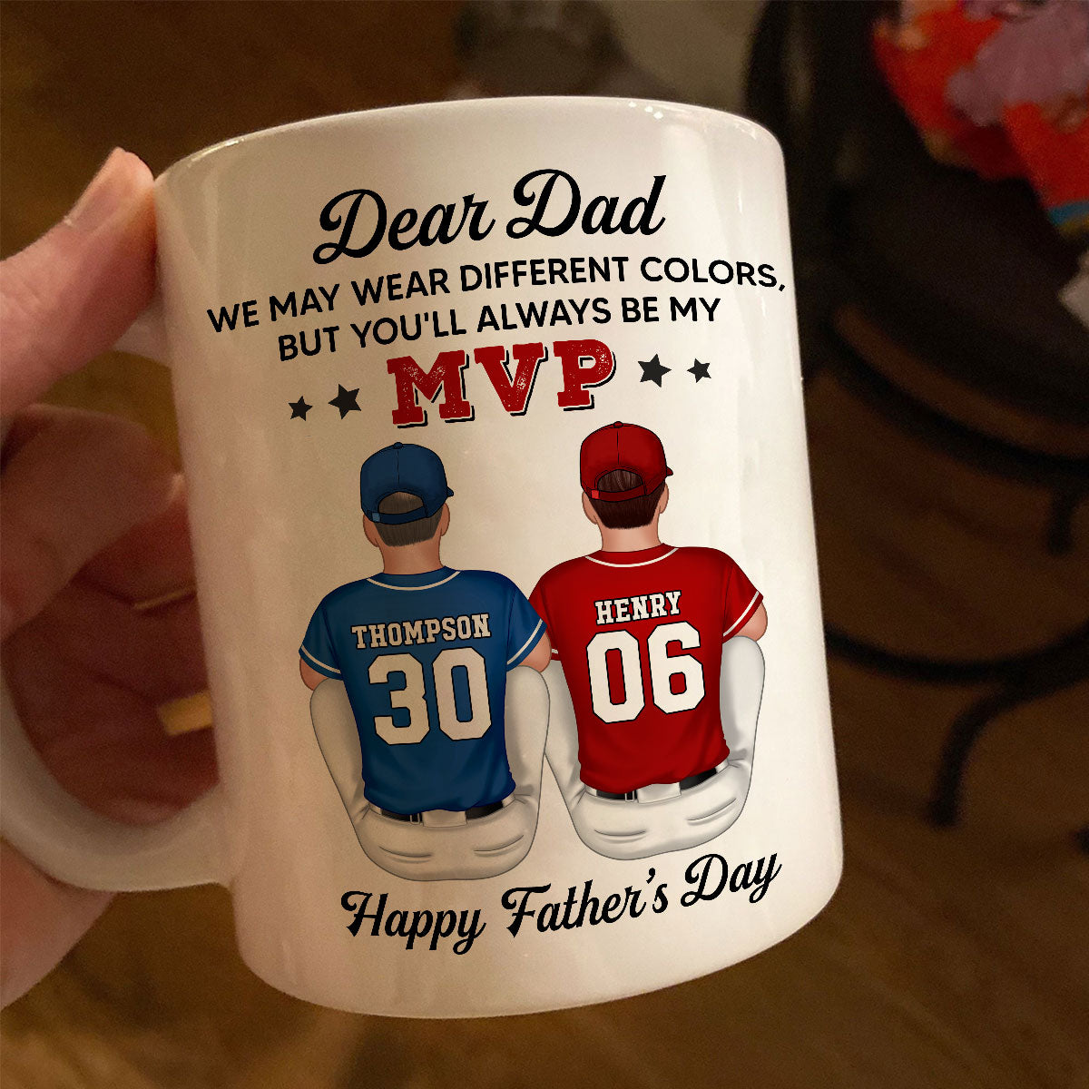 You'll Always Be My MVP Divided Funny Gift For Baseball Dad Personalized Mug