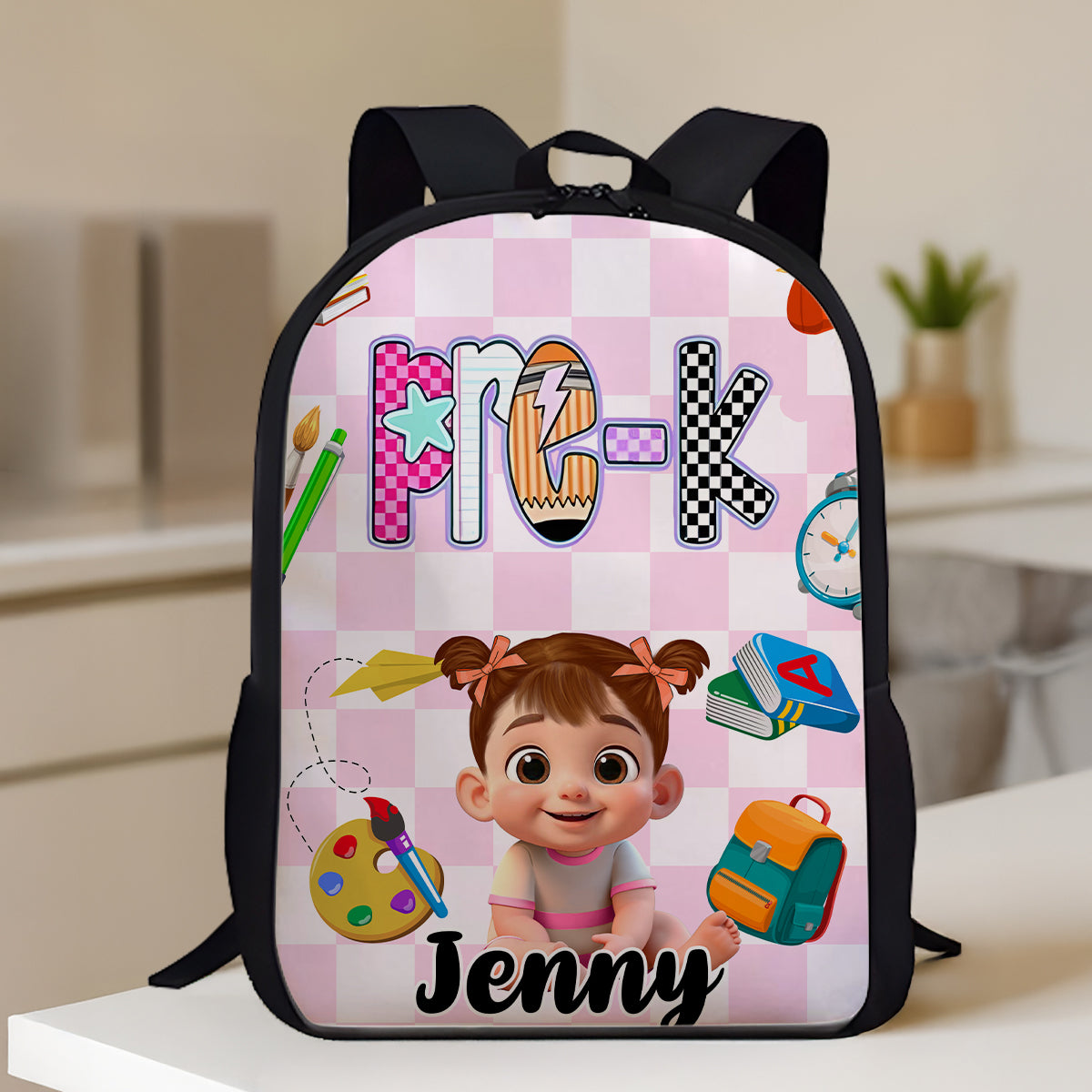 Preppy Back to School Personalized Backpack, Kid's Backpack for School