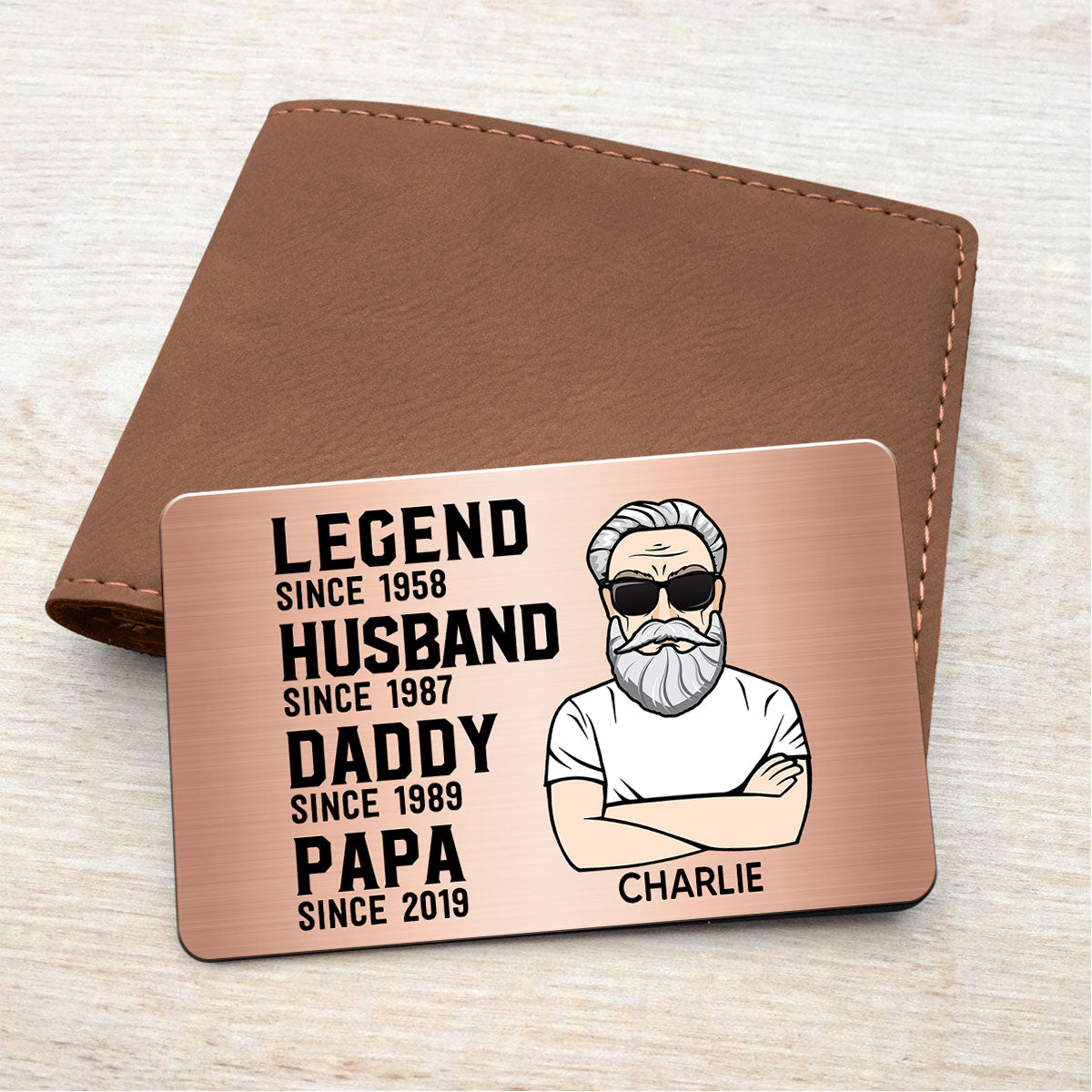 The Legend Grandpa Old Man Gift For Grandpa Personalized Metal Card