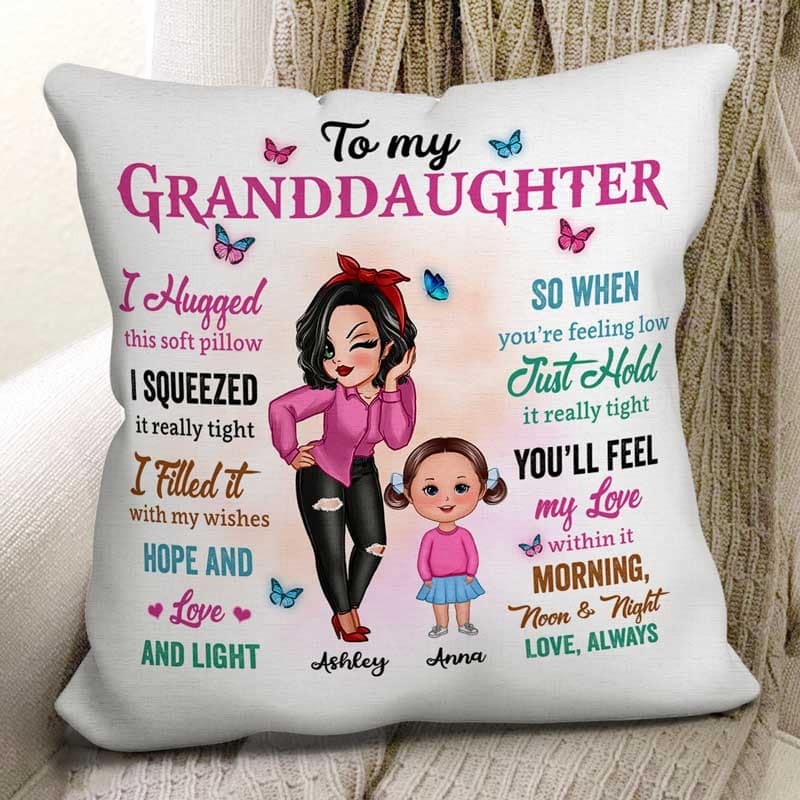 Colorful To My Granddaughter Grandson Gift Personalized Pillow (Insert Included)