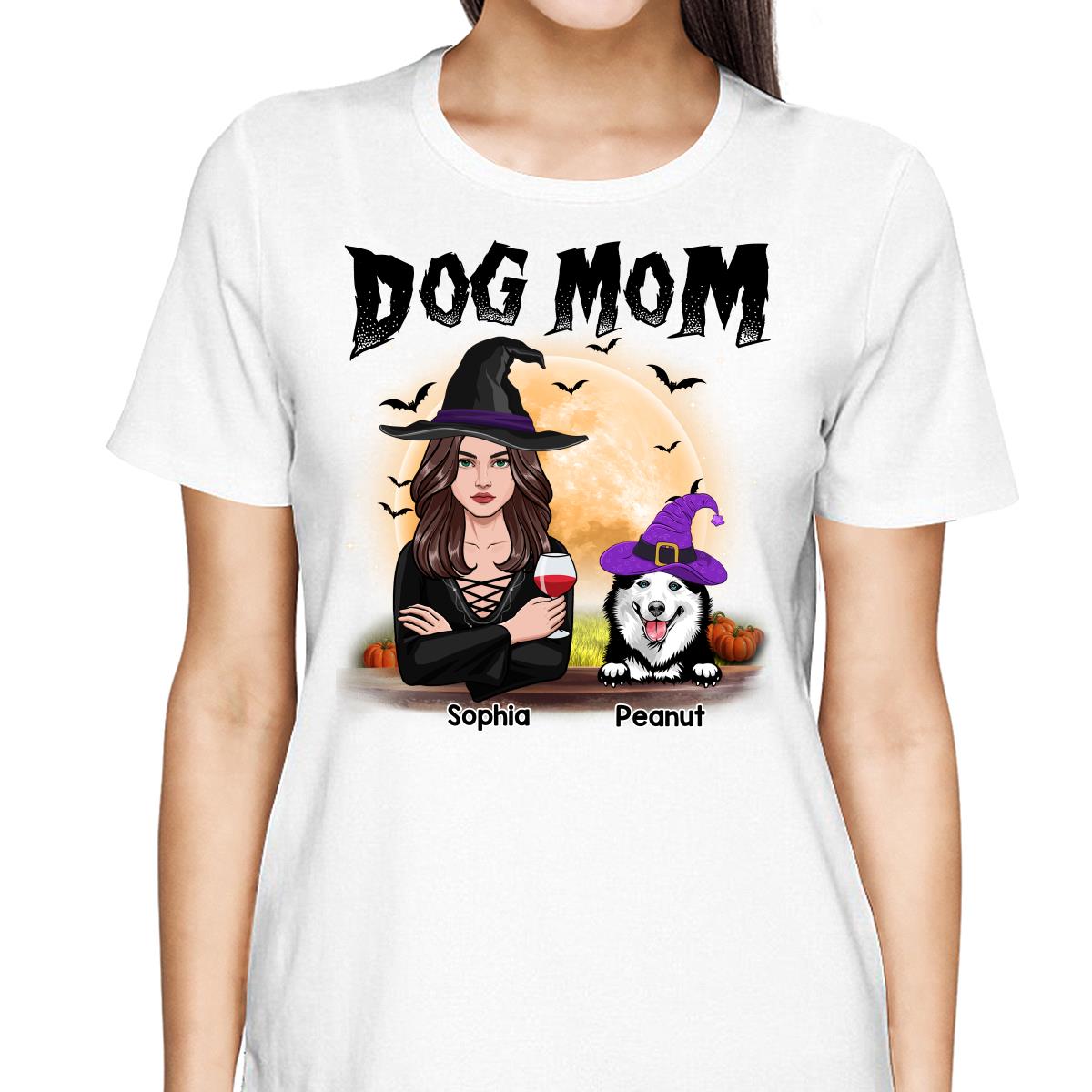 Dog Mom Halloween Girl Vector Personalized Shirt