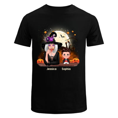 Grandma Mom And Kids Halloween Night Personalized Shirt