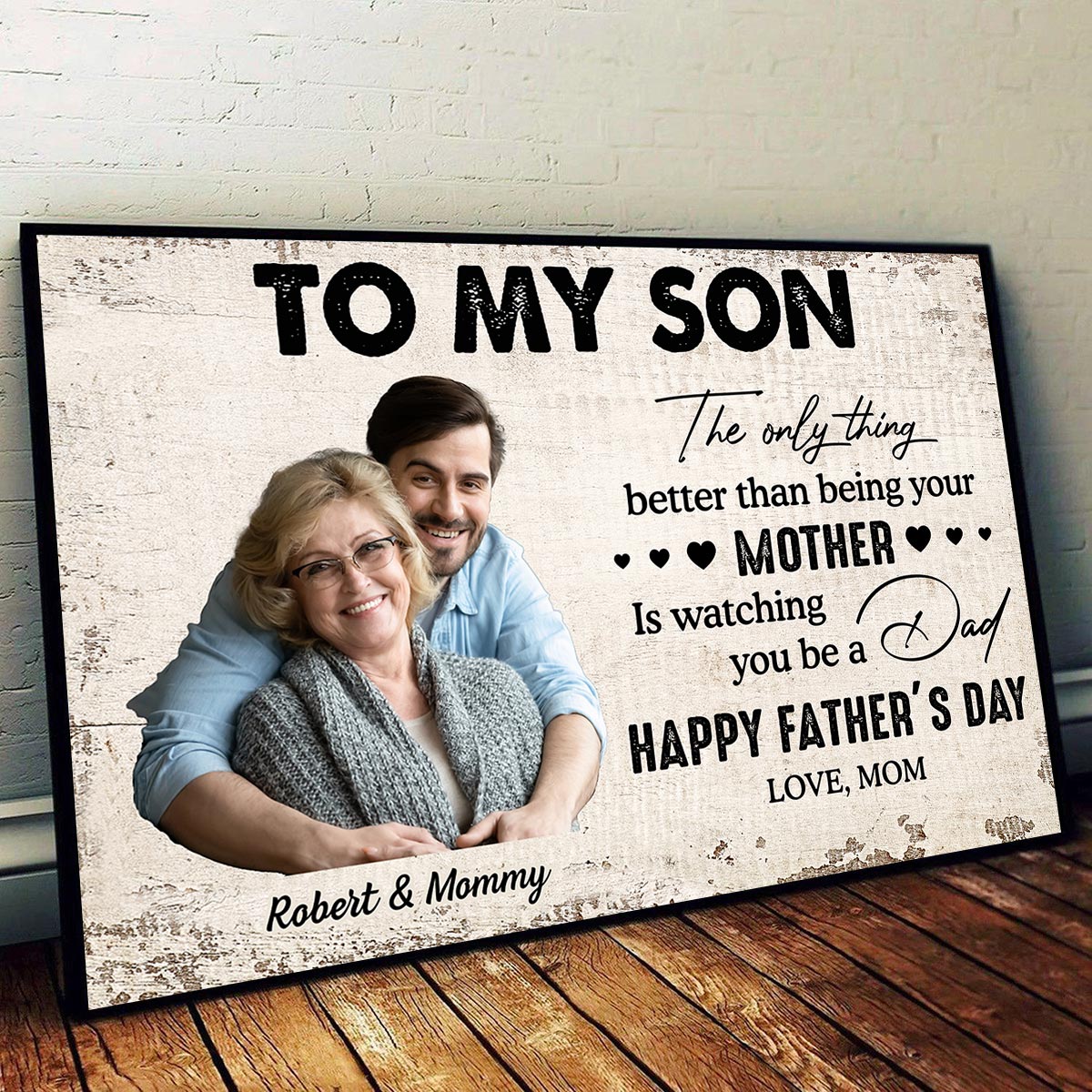 To My Son From Mom Photo Inserted Personalized Poster, Gift For Son