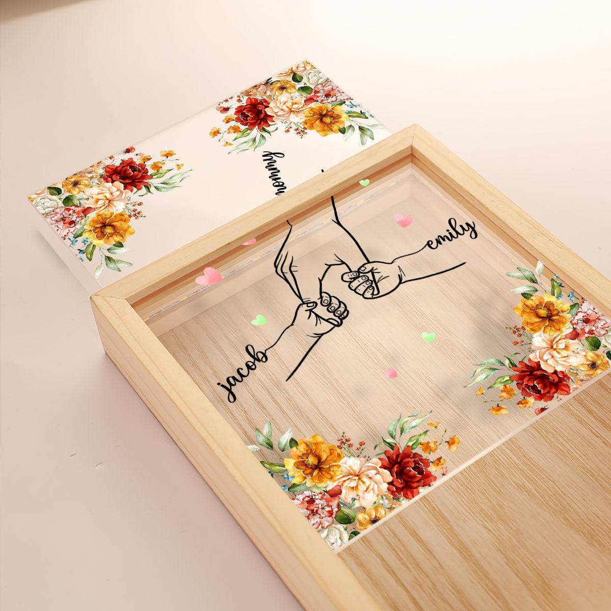 Mom Holding Children Hands Personalized Frame Light Box