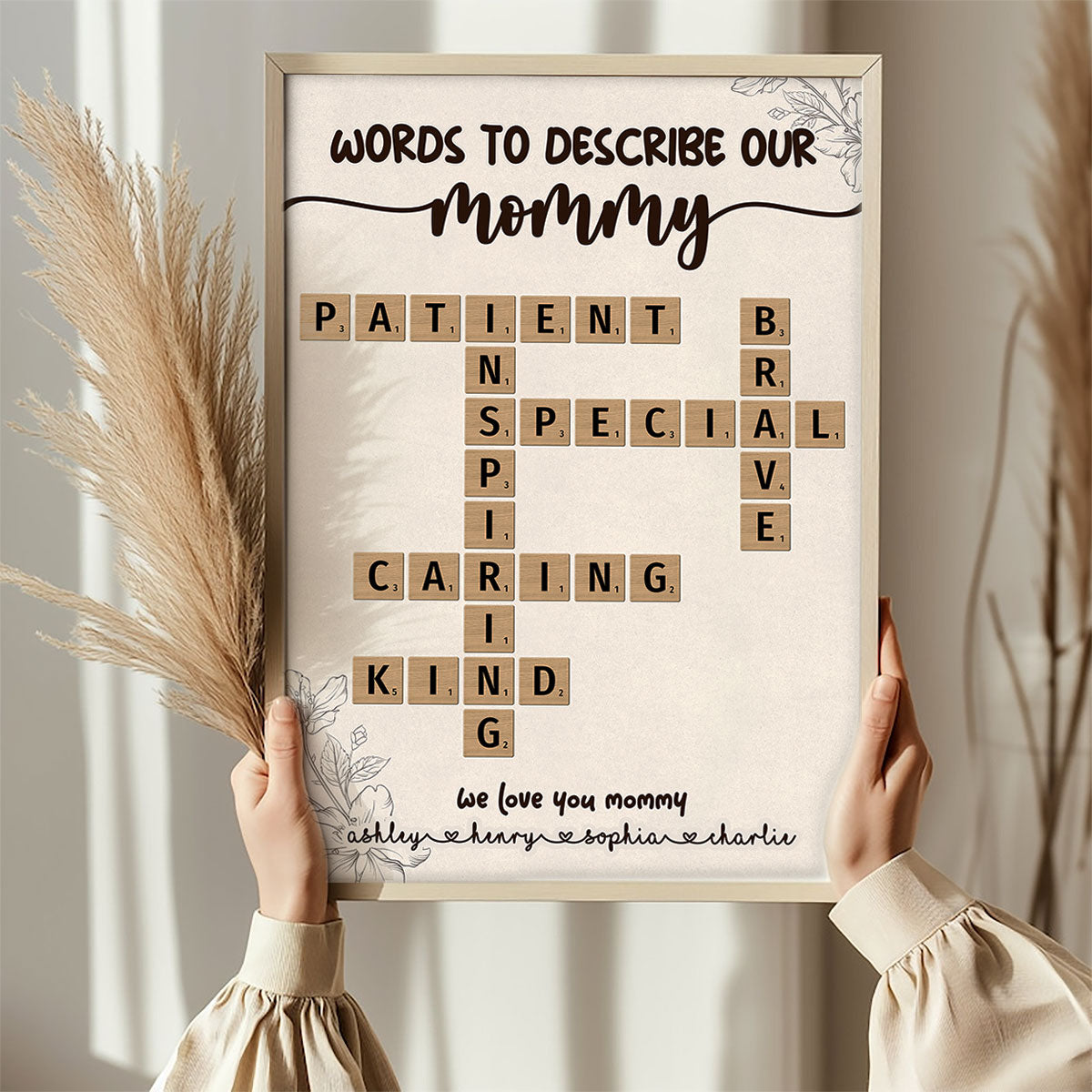 Words To Describe Our Mommy Crossword Puzzle Create Your Own Unique Gift Personalized Poster, Mother‘s Day Gift