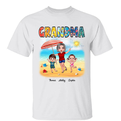 Summer Pattern Grandma Mom Happy Doll Woman And Kids Personalized Shirt