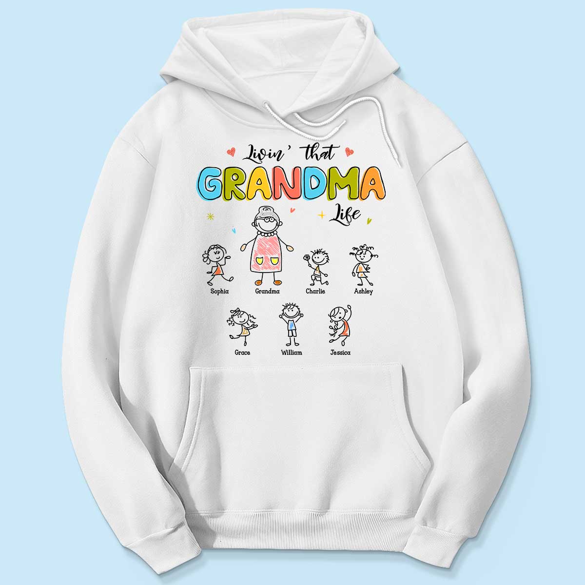 Livin' That Grandma Life Drawing Personalized Shirt