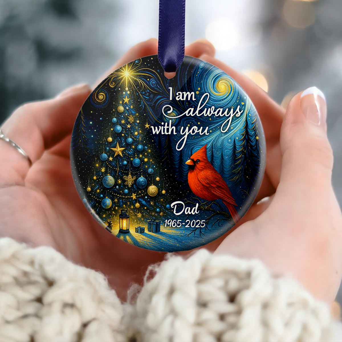 I Am Always With You Starry Night Personalized Ceramic Ornament, Memorial Remembrance Keepsake for Loved Ones