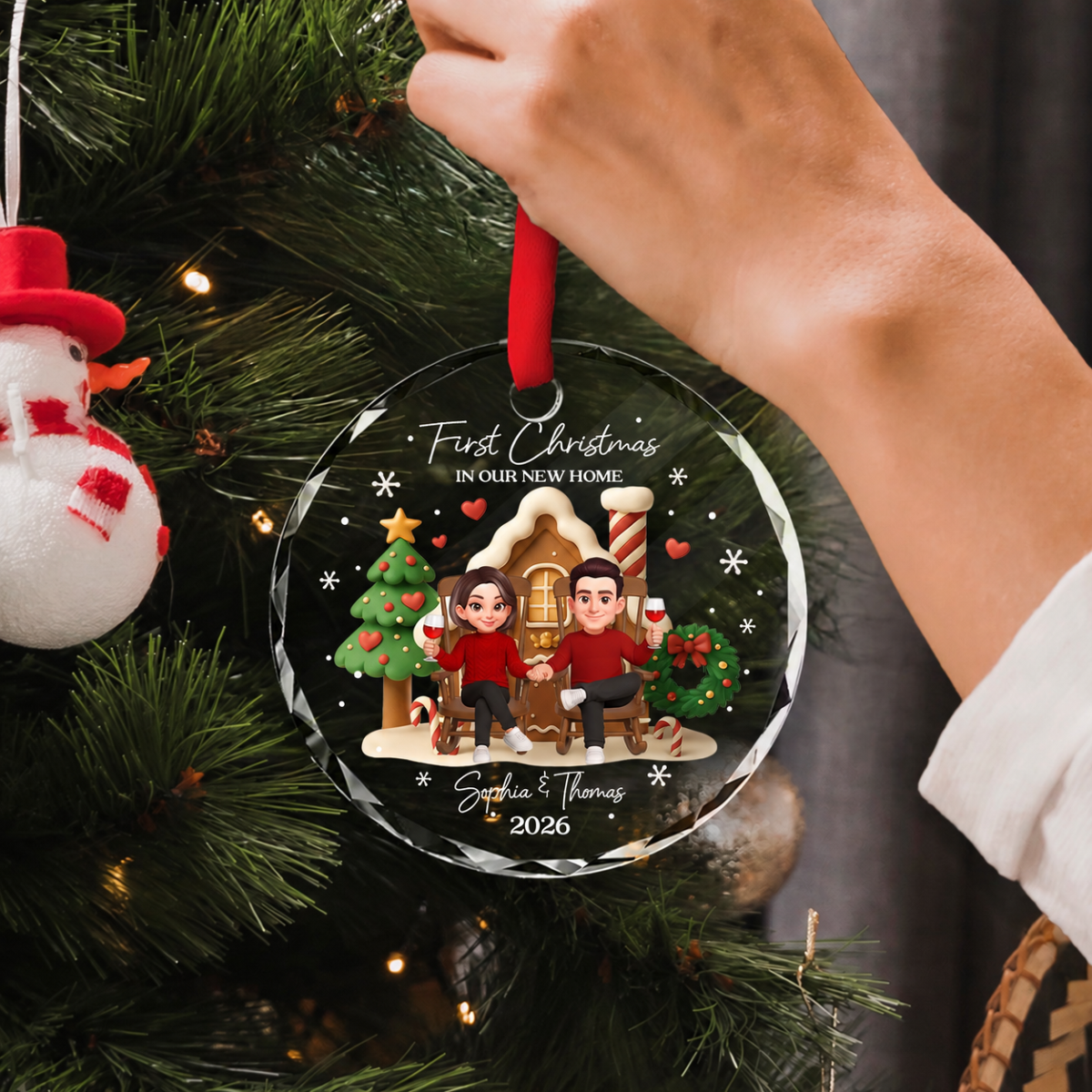 First Christmas In Our New Home - Personalized Glass Ornament - Unique Christmas Gift For Couple