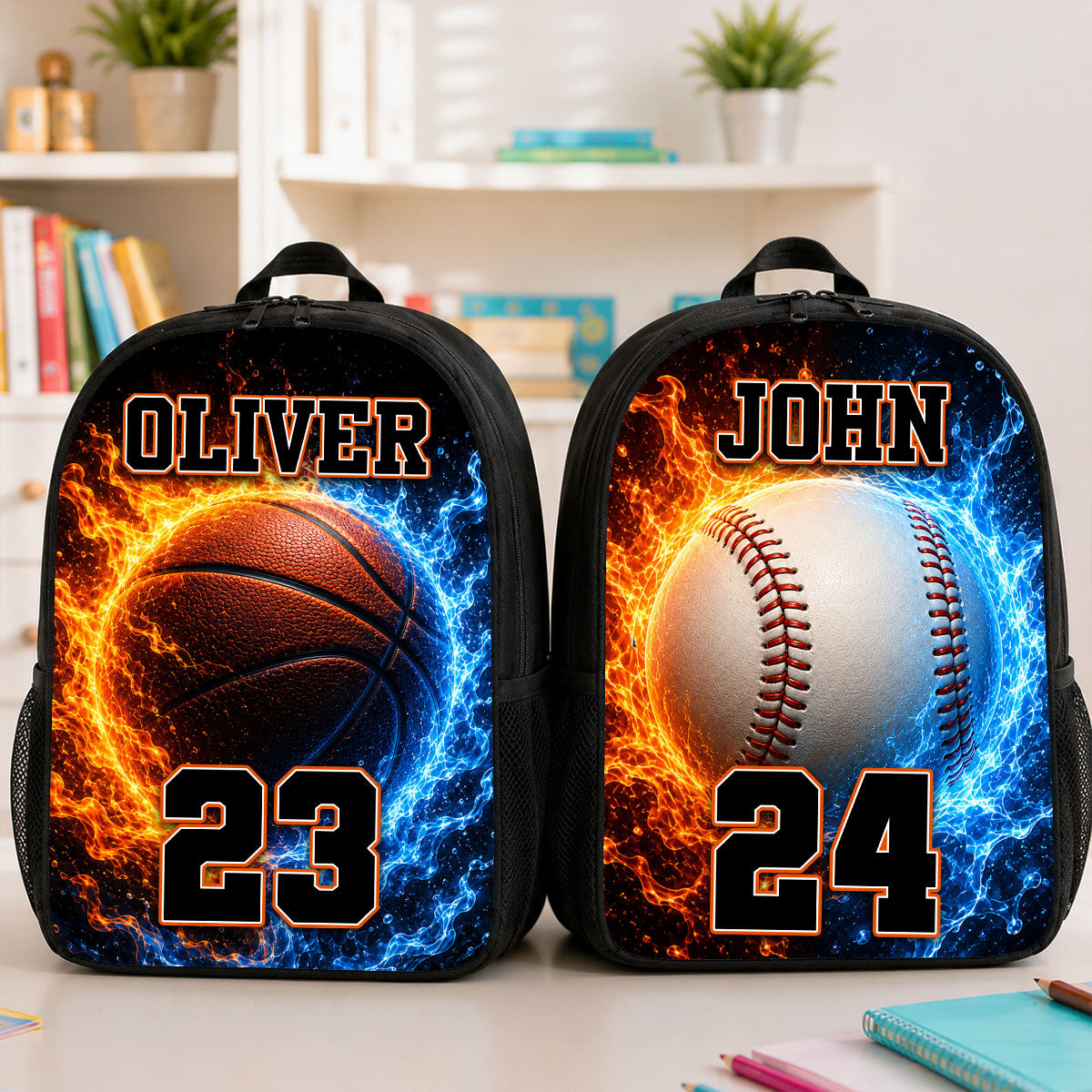 Firestorm Balls for Boys Girls - Personalized Backpack - Back to School Backpack for Kids