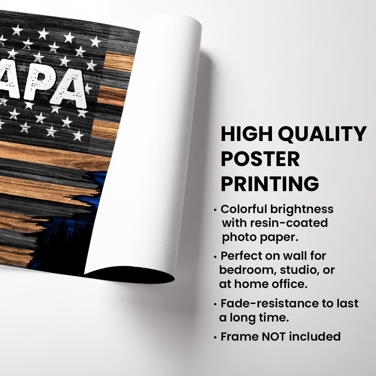 Grandpa Papa Walking With Grandkids Half Nation Flag Personalized Horizontal Poster