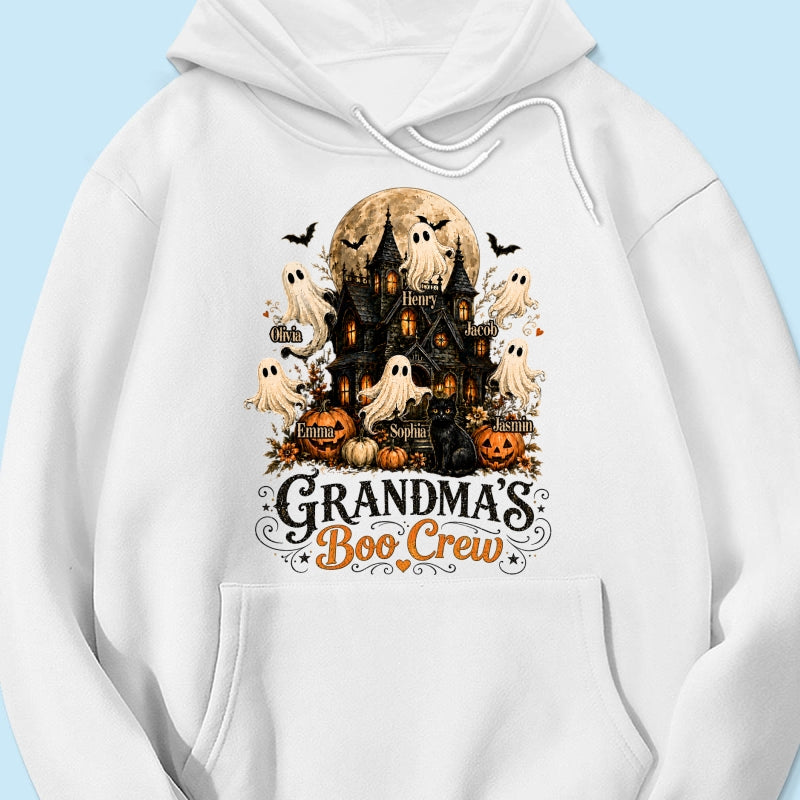 Grandma's Boo Crew Haunted House Halloween - Personalized Shirt - Gift for Grandma