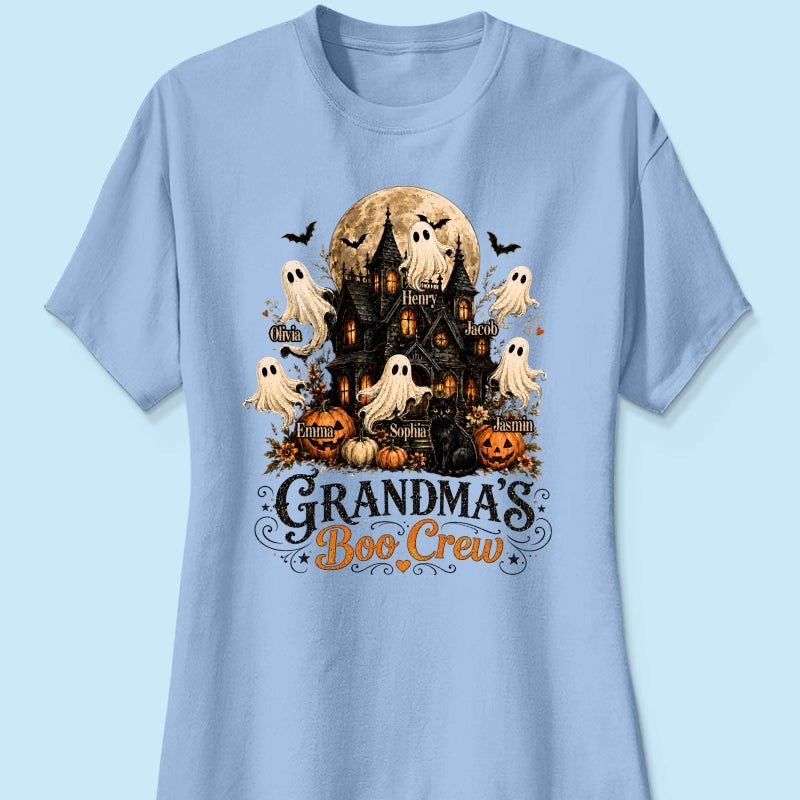 Grandma's Boo Crew Haunted House Halloween - Personalized Shirt - Gift for Grandma
