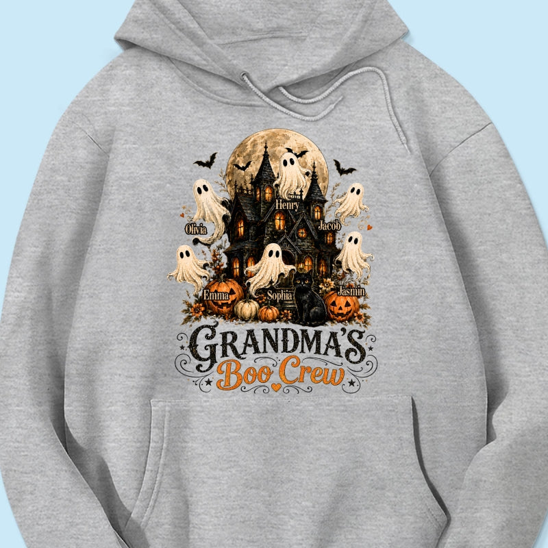 Grandma's Boo Crew Haunted House Halloween - Personalized Shirt - Gift for Grandma