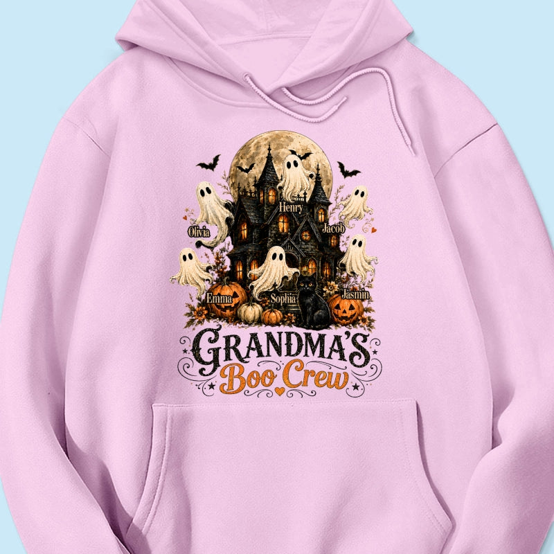 Grandma's Boo Crew Haunted House Halloween - Personalized Shirt - Gift for Grandma