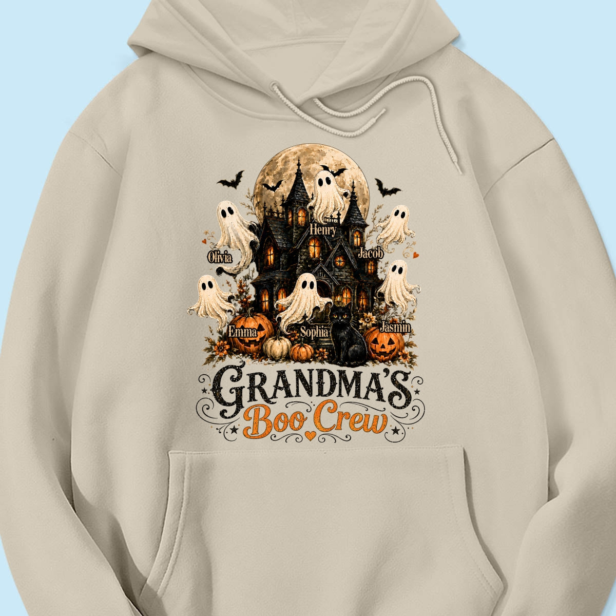 Grandma's Boo Crew Haunted House Halloween - Personalized Shirt - Gift for Grandma