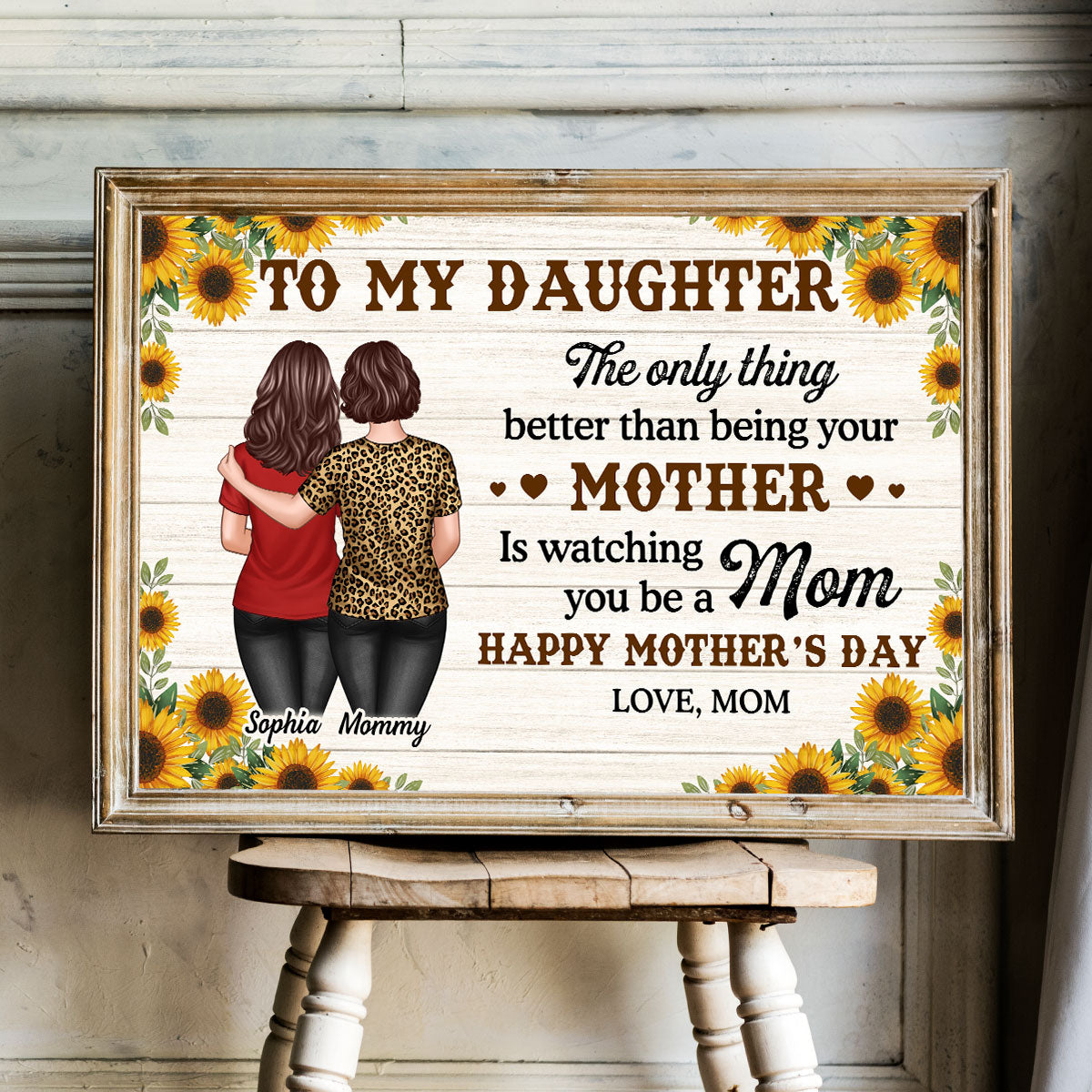 Sunflower To My Daughter From Mom Happy Mother's Day Personalized Poster, Gift For Daughter