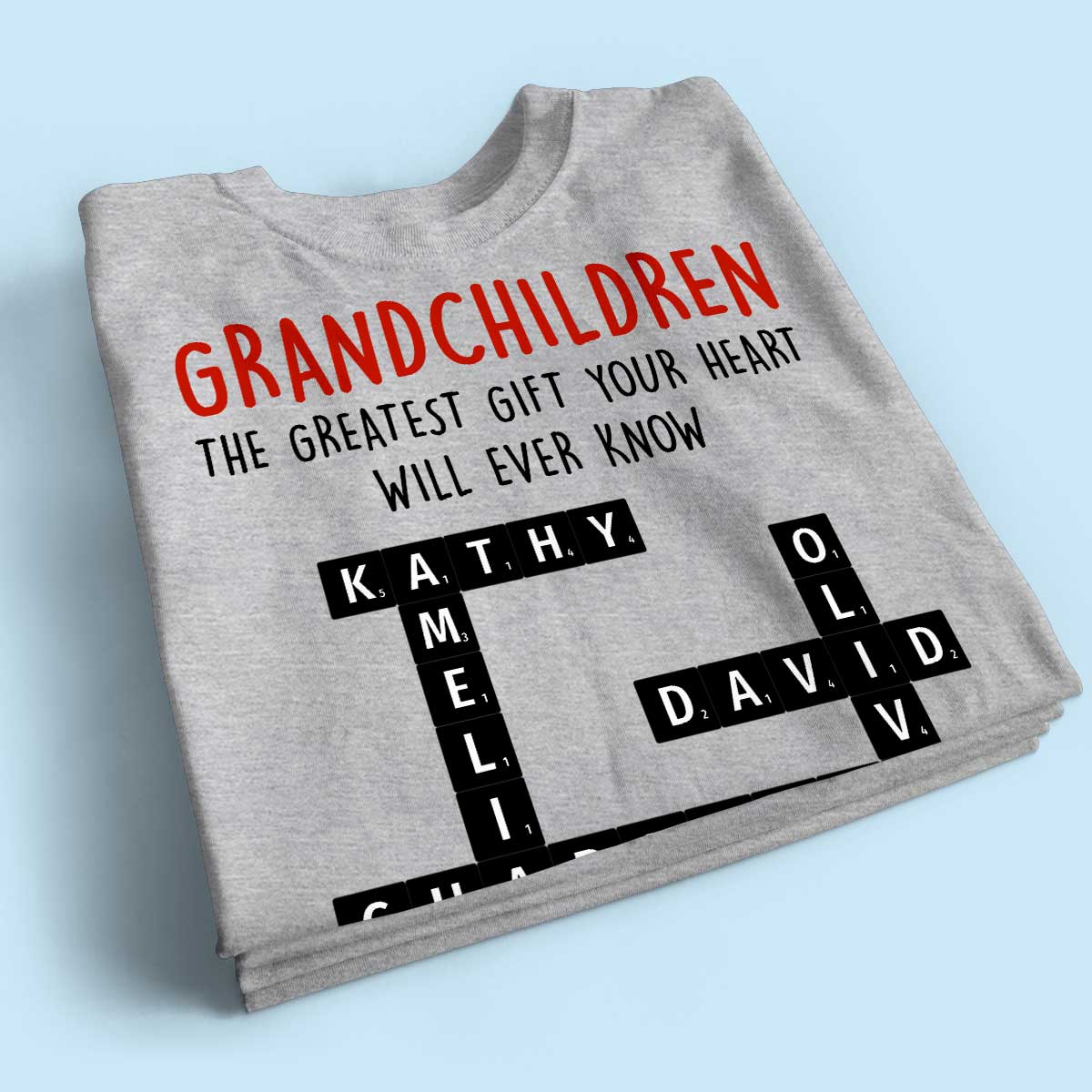 Grandchildren The Greatest Gift Your Heart Will Ever Know, Crossword Puzzle Personalized Shirt