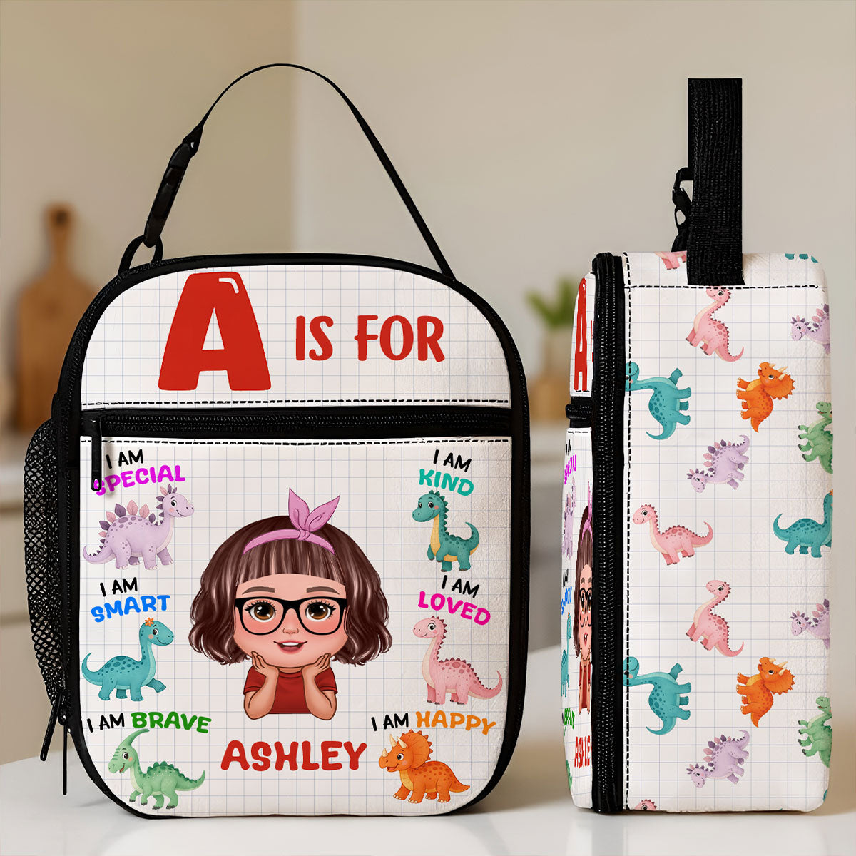 Back To School Gift for Kids, I Am Special Smart Brave Kind Loved Happy Personalized Lunch Bag