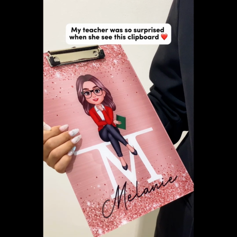 Teacher Sitting Personalized Clipboard, Appreciation Gift, Back To School Gift
