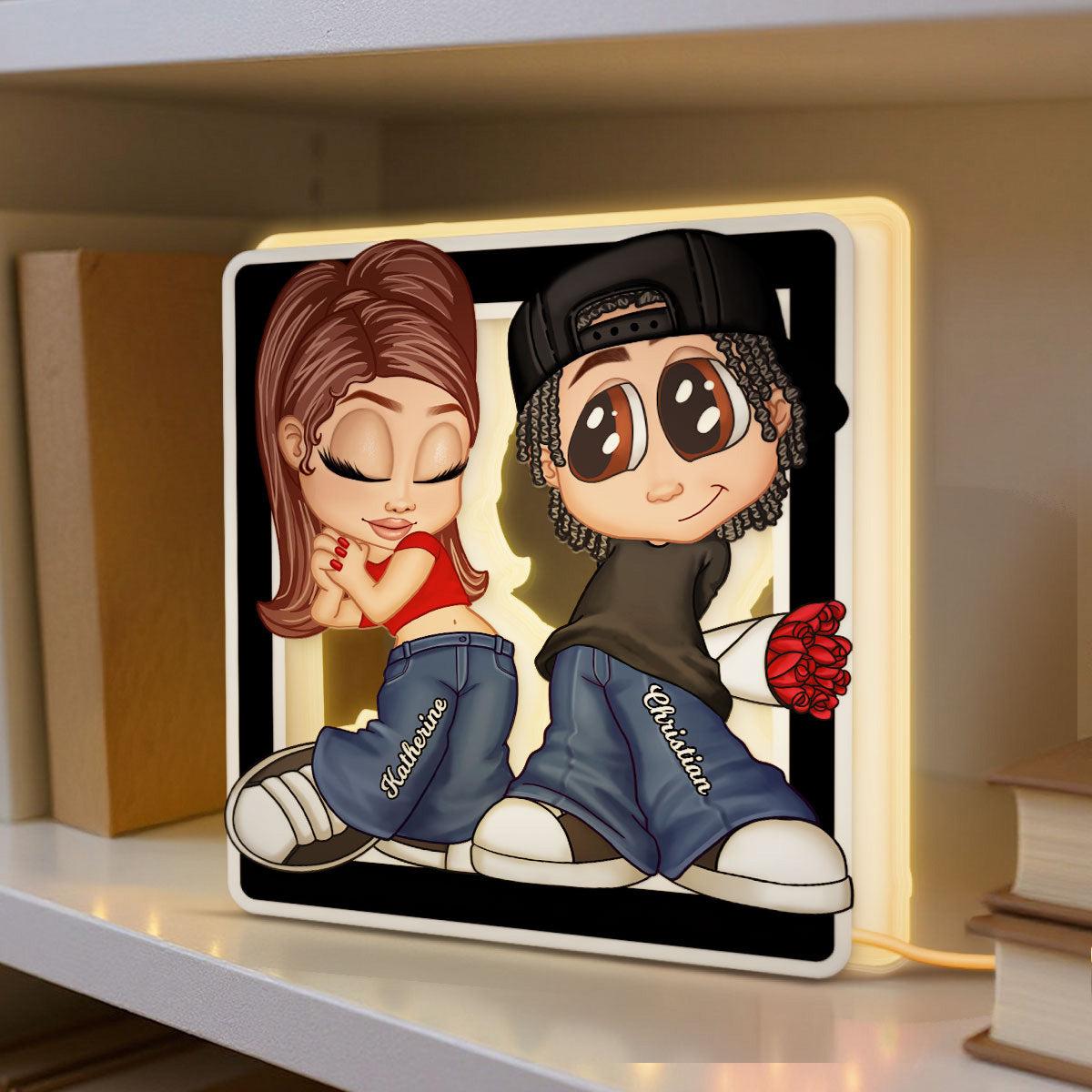 Y2K Style Couple Forever Love - Personalized Light Box - Gift For Couple