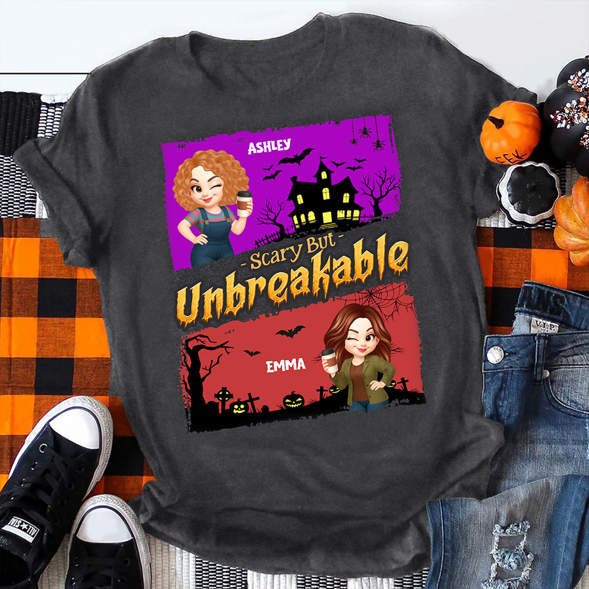 Retro Besties Sisters Horror Halloween Personalized Shirt