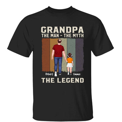 The Man The Myth The Legend Grandpa Dad Walking Back View Personalized Shirt
