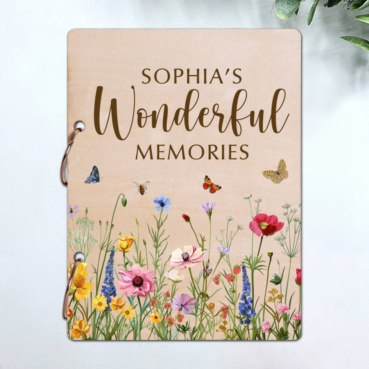 My Wonderful Memories Beautiful Floral Keepsake Personalized Card Keeper