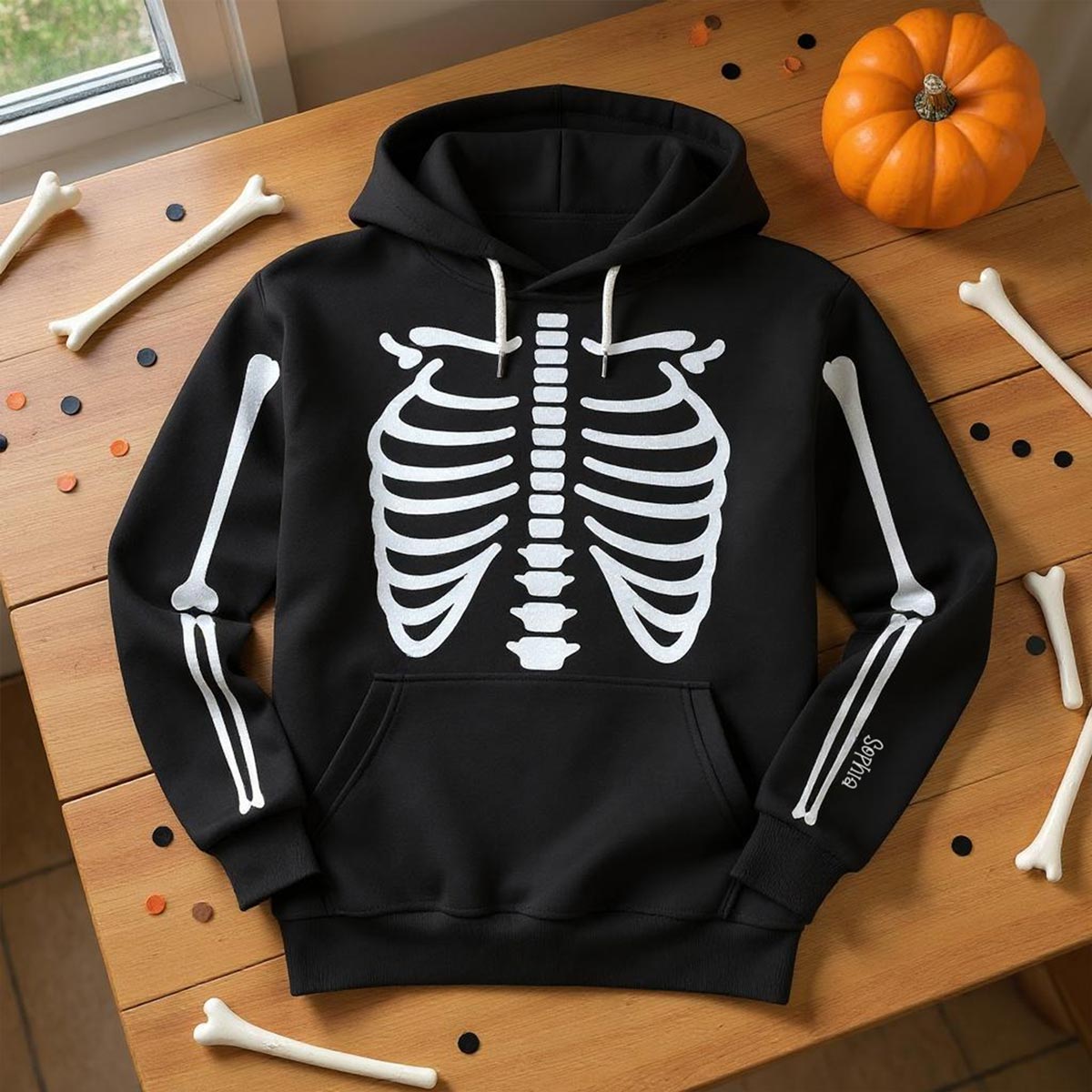 Halloween Skeleton Bones Personalized Hoodie, Perfect Halloween Costume
