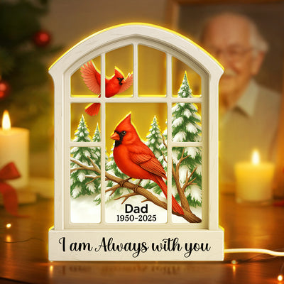 Cardinal Window Winter Scene - Personalized Light Box - Meaningful Memorial Keepsake