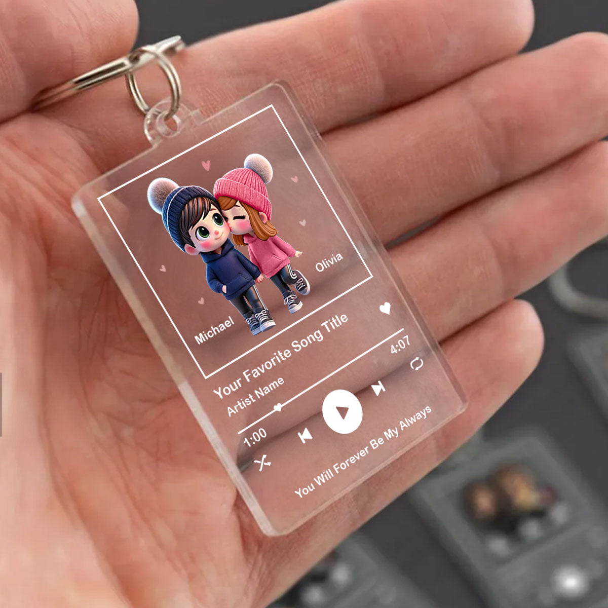 Cute Couple, Personalized Song Keychain, Wedding Gifts, Anniversary Gifts,  Gifts, Gifts For Couples