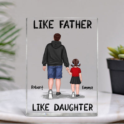 Like Father Like Son Like Daughter Walking Personalized Vertical Rectangle Acrylic Block Plaque