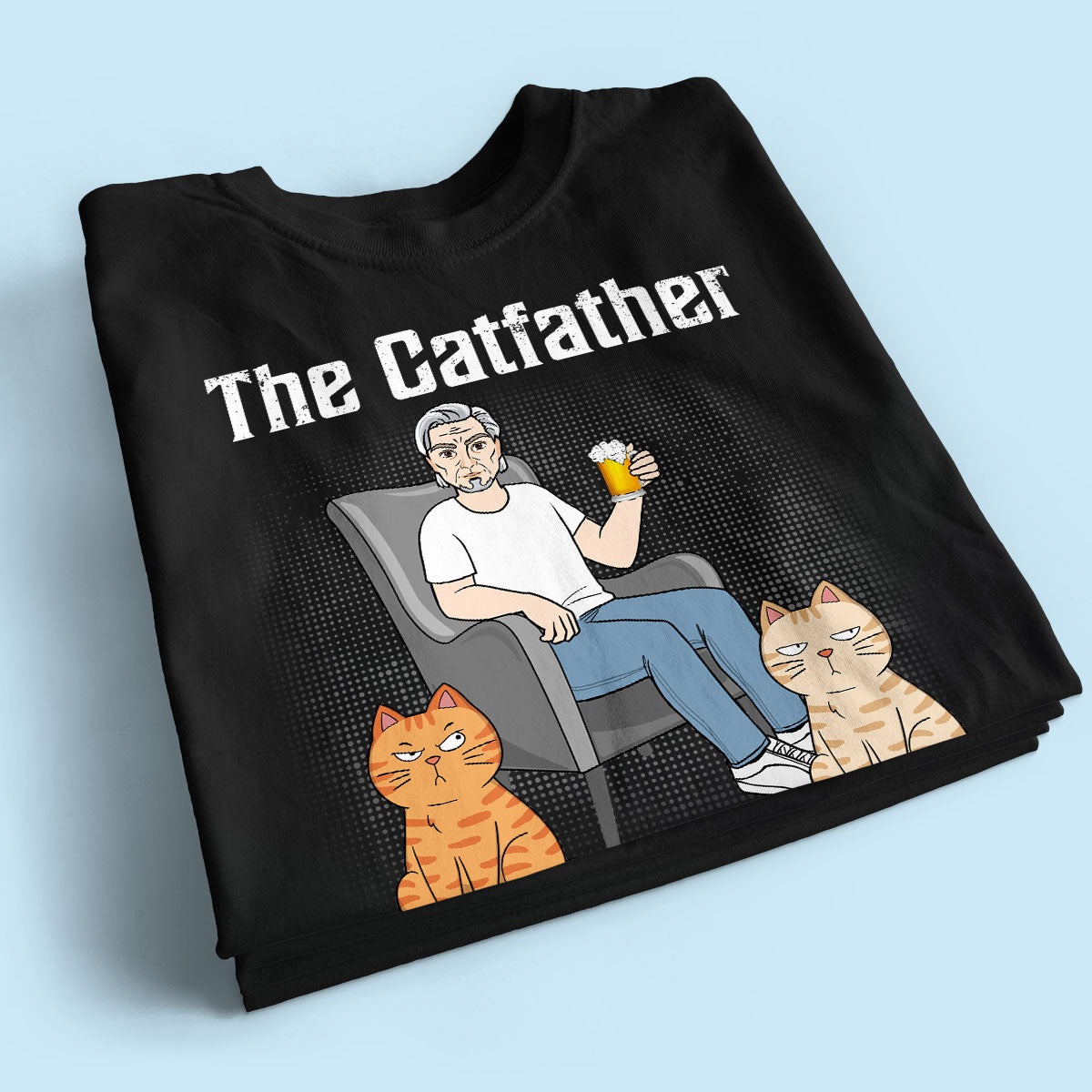 The Catfather Cat Dad Sitting On Chair Personalized Shirt
