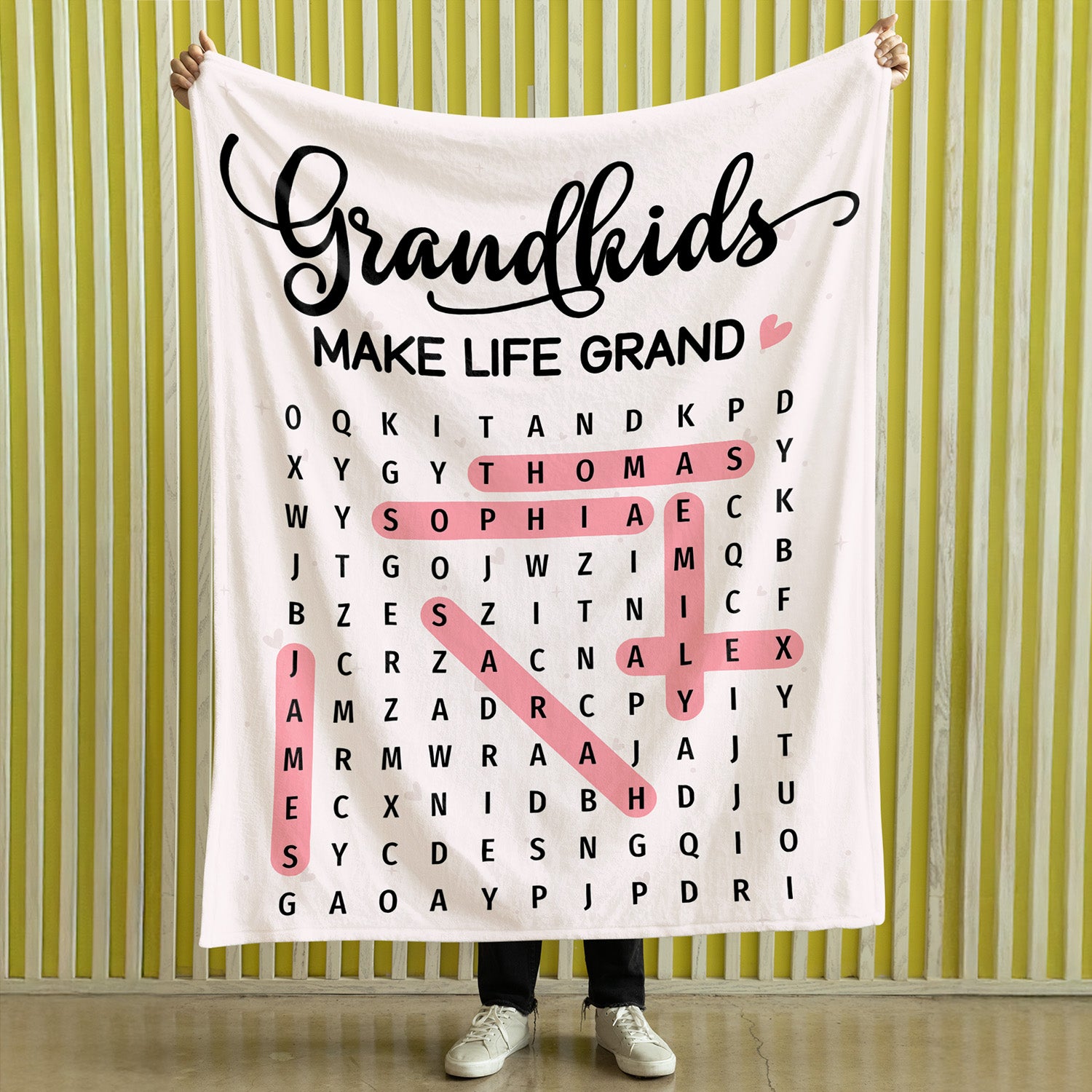 Grandma's Favorite People Word Search Puzzle - Personalized Fleece Blanket - Mother's Day Gift For Grandma