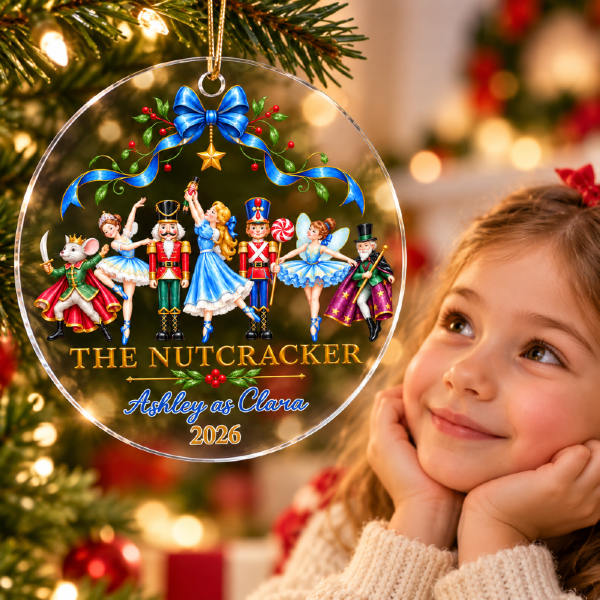 The Nutcracker Custom Name And Character - Personalized Acrylic Ornament - Christmas Gift For Ballet Dancers, Girls, Kids
