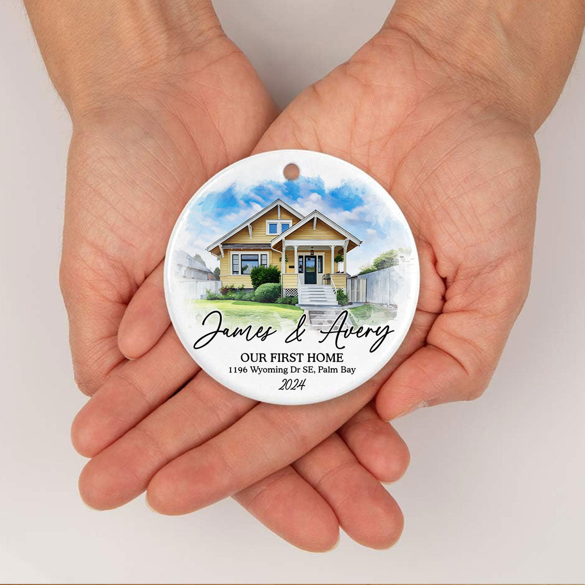Personalized Watercolor House Portrait From Photo Ornament, Unique Christmas Gift, Housewarming Gift