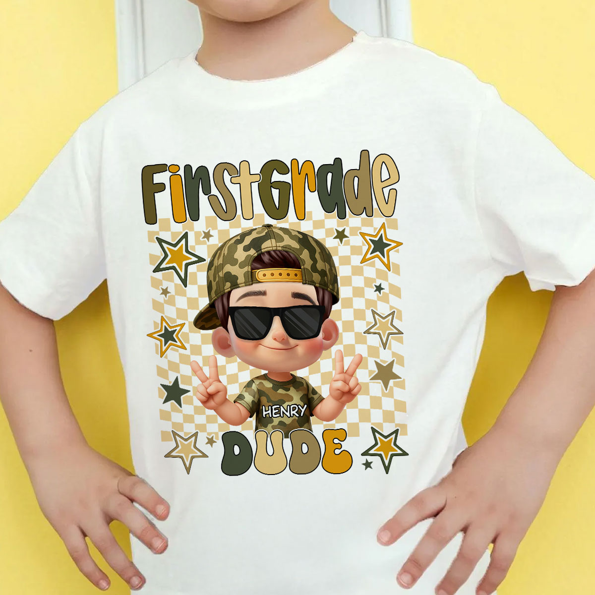 Retro Back to School Boys Personalized Shirt, Kindergarten Pre-K to Fifth Grade, School Boy Shirt