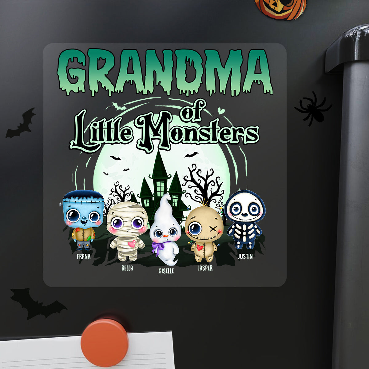 Grandma Of These Little Monsters Personalized Decal, Halloween Decor