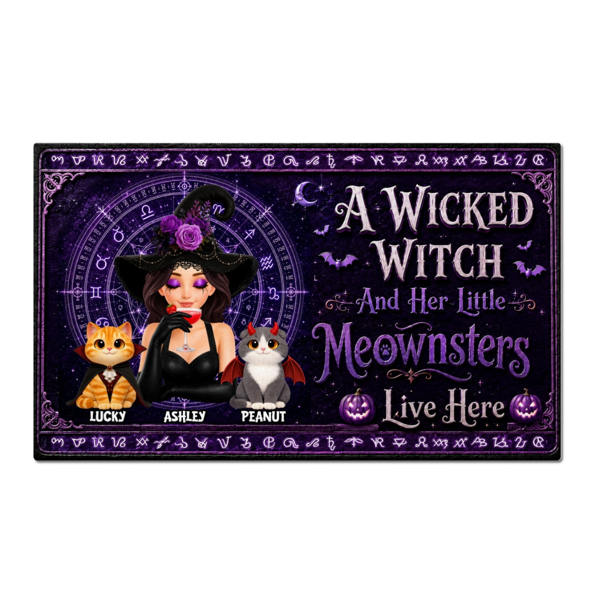 A Wicked Witch And Her Little Meownsters Live Here - Personalized