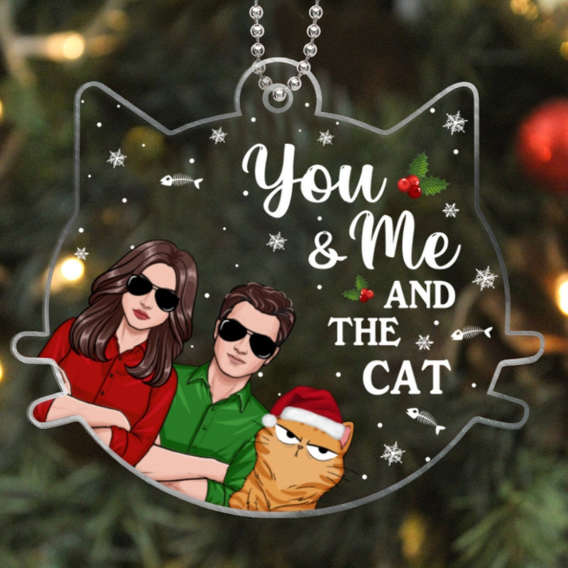 Couple And The Cats Funny Expressions Personalized Acrylic Ornament