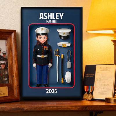 Marines Action Figure 3D Effect - Personalized Poster - Special Gift For The Marines