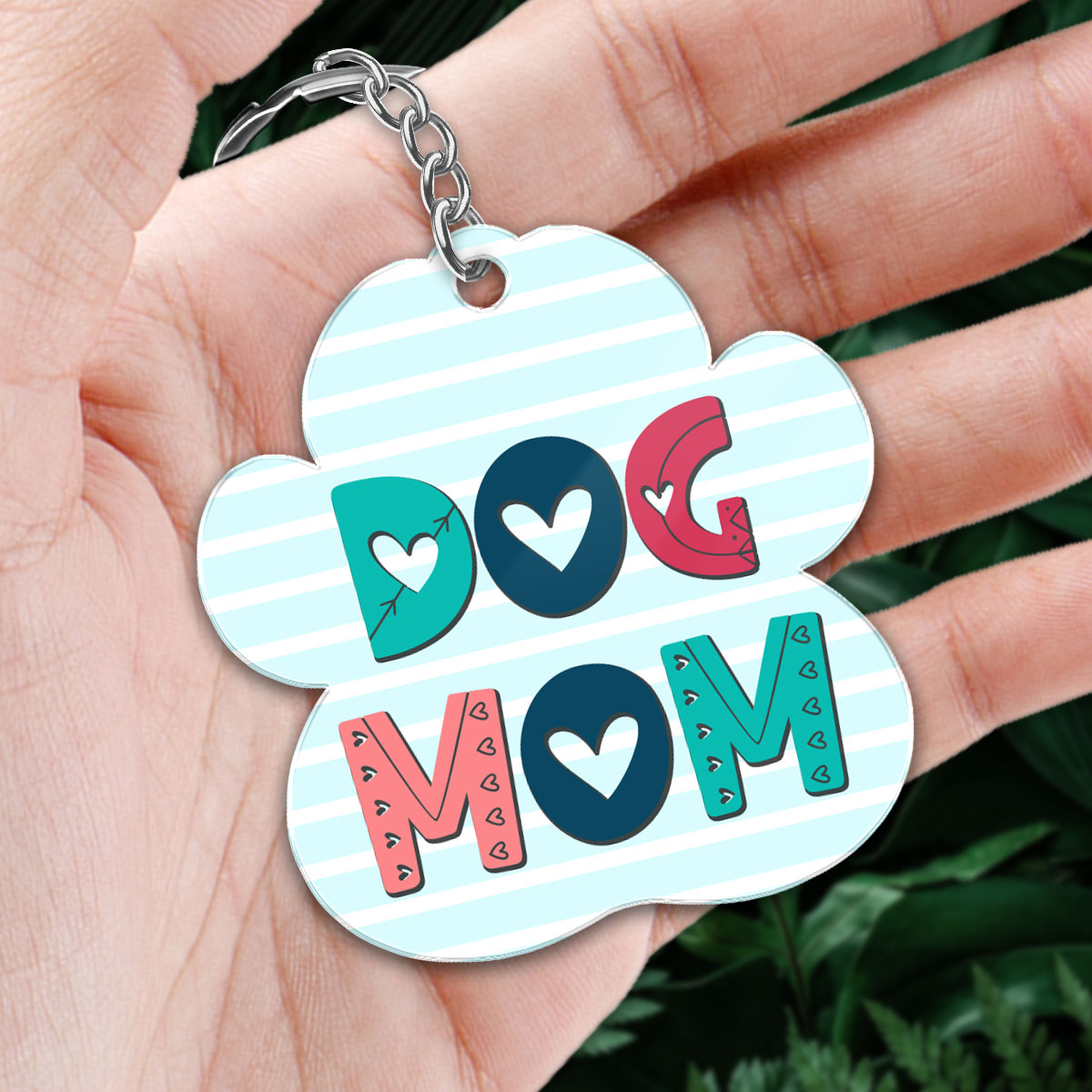Dog Mom Summer Watercolor Cute Dogs Personalized Acrylic Keychain