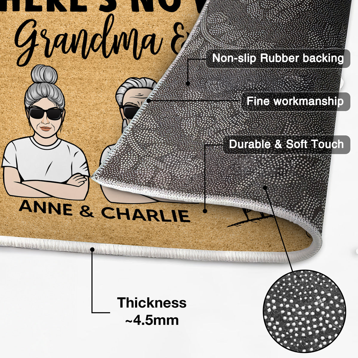 No Place Like Grandma Grandma‘s House Gift For Grandparents Personalized Doormat