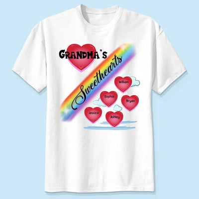 Grandma Mom Sweetheart Rainbow Personalized Shirt