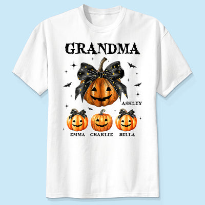 Spooky Grandma Mom Halloween Pumpkin Personalized Shirt