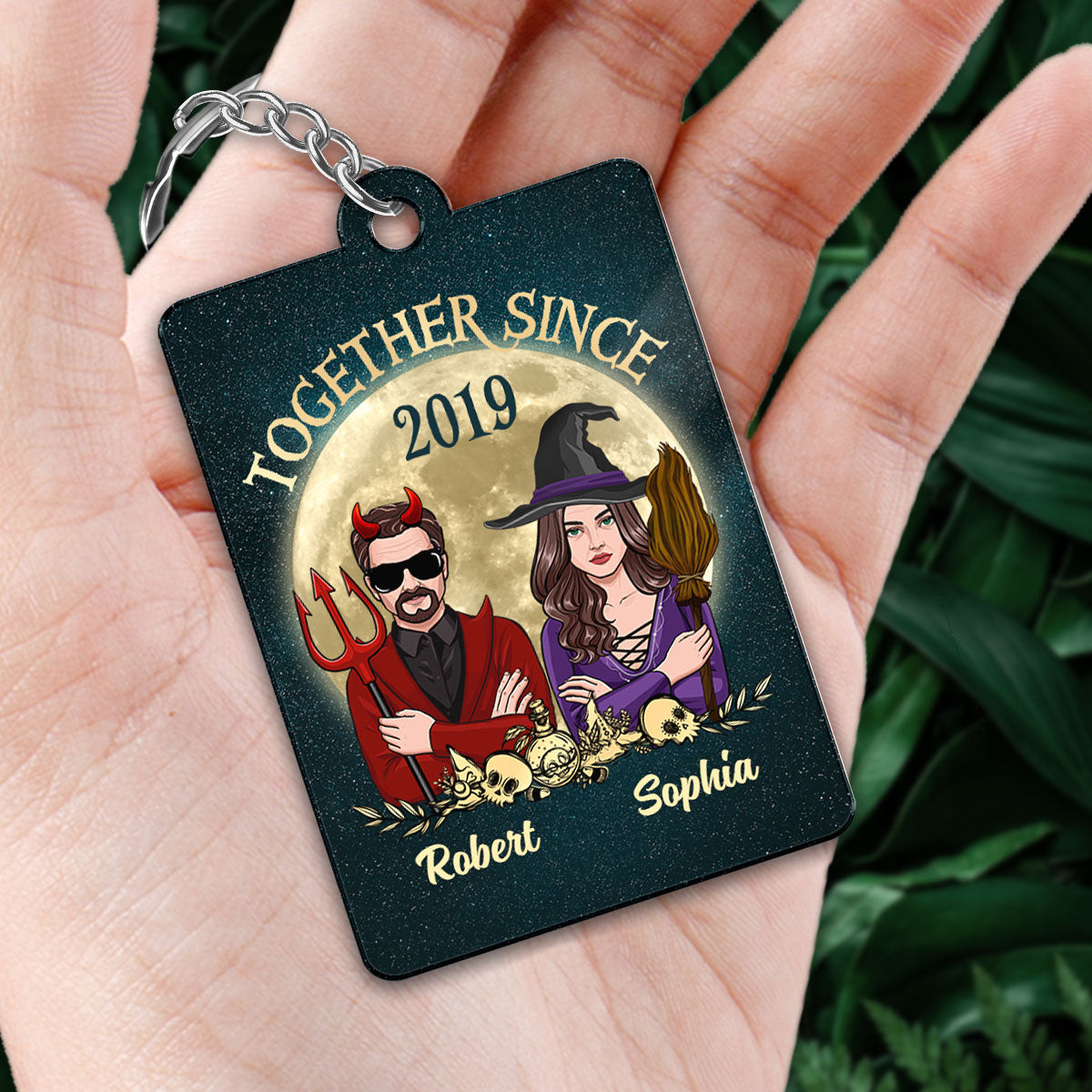 Couple Together Since Halloween Personalized Keychain