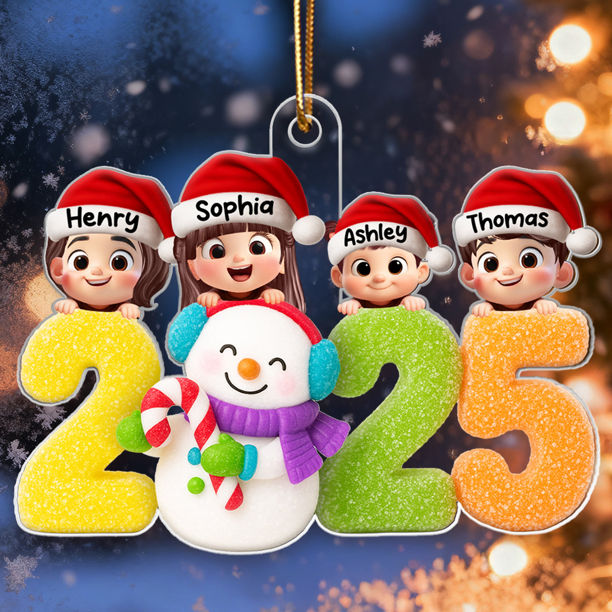 Grandkids Sweat Candy 2025 - Personalized Acrylic Ornament