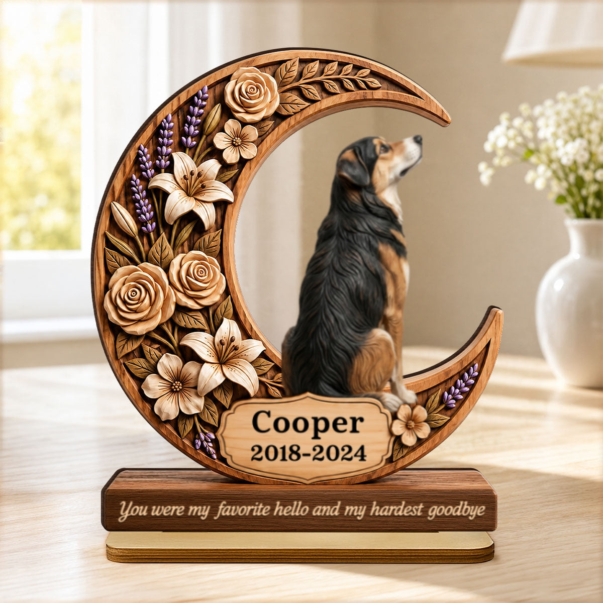 I Loved You Your Whole Life Pet Memorial - Personalized 2-Layered Wooden Plaque - Heartfelt Sympathy Gift for Dog Cat Lovers